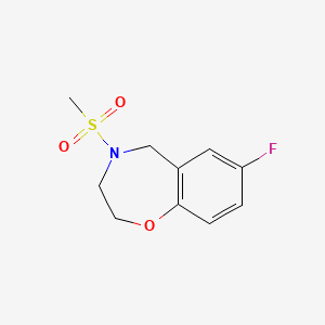 molecular formula C10H12FNO3S B2415251 7-Fluoro-4-(methylsulfonyl)-2,3,4,5-tetrahydrobenzo[f][1,4]oxazepine CAS No. 2034419-89-9