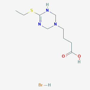 molecular formula C9H18BrN3O2S B2415258 4-(4-Ethylsulfanyl-3,6-dihydro-2H-[1,3,5]triazin-1-yl)butyric acid hydrobromide CAS No. 468714-82-1