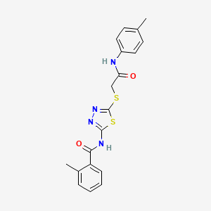 2-methyl-N-(5-((2-oxo-2-(p-tolylamino)ethyl)thio)-1,3,4-thiadiazol-2-yl)benzamide