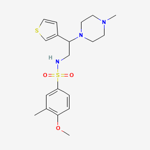molecular formula C19H27N3O3S2 B2415261 4-methoxy-3-methyl-N-(2-(4-methylpiperazin-1-yl)-2-(thiophen-3-yl)ethyl)benzenesulfonamide CAS No. 946356-81-6