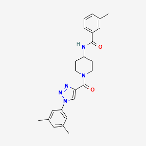 molecular formula C24H27N5O2 B2415265 N-(1-(1-(3,5-dimethylphenyl)-1H-1,2,3-triazole-4-carbonyl)piperidin-4-yl)-3-methylbenzamide CAS No. 1251625-24-7