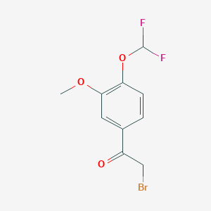 molecular formula C10H9BrF2O3 B2415266 2-溴-1-[4-(二氟甲氧基)-3-甲氧基苯基]乙酮 CAS No. 149169-71-1