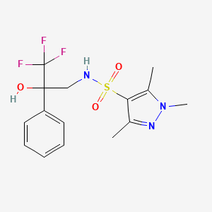 molecular formula C15H18F3N3O3S B2415271 1,3,5-trimethyl-N-(3,3,3-trifluoro-2-hydroxy-2-phenylpropyl)-1H-pyrazole-4-sulfonamide CAS No. 1448122-57-3