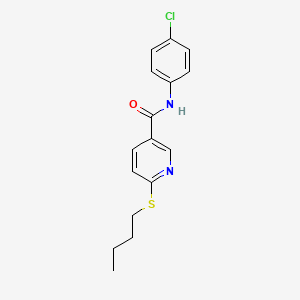 molecular formula C16H17ClN2OS B2415276 6-(butylsulfanyl)-N-(4-chlorophenyl)nicotinamide CAS No. 339031-63-9