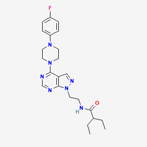 molecular formula C23H30FN7O B2415281 2-ethyl-N-(2-(4-(4-(4-fluorophenyl)piperazin-1-yl)-1H-pyrazolo[3,4-d]pyrimidin-1-yl)ethyl)butanamide CAS No. 1021060-91-2