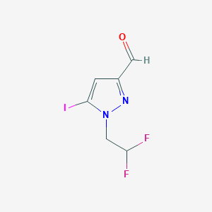 molecular formula C6H5F2IN2O B2415286 1-(2,2-Difluoroethyl)-5-iodopyrazole-3-carbaldehyde CAS No. 2226182-37-0