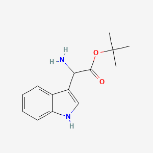 molecular formula C14H18N2O2 B2415289 Tert-butyl 2-amino-2-(1H-indol-3-yl)acetate CAS No. 2248257-72-7