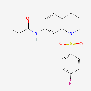 molecular formula C19H21FN2O3S B2415290 N-(1-((4-fluorophenyl)sulfonyl)-1,2,3,4-tetrahydroquinolin-7-yl)isobutyramide CAS No. 1005300-19-5