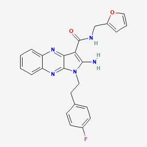 molecular formula C24H20FN5O2 B2415292 2-氨基-1-(4-氟苯乙基)-N-(呋喃-2-基甲基)-1H-吡咯并[2,3-b]喹喔啉-3-甲酰胺 CAS No. 848767-82-8