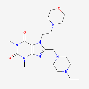 8-[(4-Ethylpiperazin-1-yl)methyl]-1,3-dimethyl-7-(2-morpholin-4-ylethyl)purine-2,6-dione