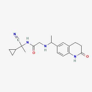 molecular formula C19H24N4O2 B2415297 N-(1-Cyano-1-cyclopropylethyl)-2-[1-(2-oxo-3,4-dihydro-1H-quinolin-6-yl)ethylamino]acetamide CAS No. 1607287-90-0