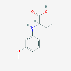 molecular formula C11H15NO3 B2415299 2-[(3-Methoxyphenyl)amino]butanoic acid CAS No. 1049805-14-2