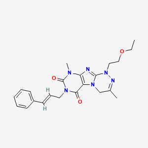 molecular formula C22H26N6O3 B2415302 1-(2-ethoxyethyl)-3,9-dimethyl-7-[(E)-3-phenylprop-2-enyl]-4H-purino[8,7-c][1,2,4]triazine-6,8-dione CAS No. 919008-48-3
