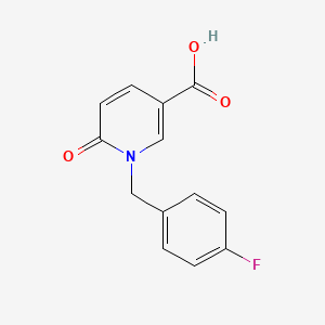 molecular formula C13H10FNO3 B2415304 1-(4-Fluorobenzyl)-6-oxo-1,6-dihydropyridine-3-carboxylic acid CAS No. 941869-20-1