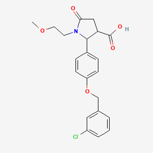 molecular formula C21H22ClNO5 B2415307 2-{4-[(3-Chlorobenzyl)oxy]phenyl}-1-(2-methoxyethyl)-5-oxopyrrolidine-3-carboxylic acid CAS No. 1092332-98-3