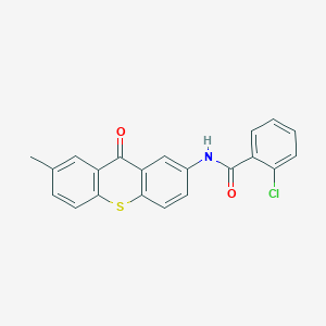 molecular formula C21H14ClNO2S B2415308 2-氯-N-(7-甲基-9-氧代-2-硫杂蒽基)苯甲酰胺 CAS No. 860610-00-0