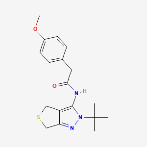molecular formula C18H23N3O2S B2415310 N-(2-叔丁基-4,6-二氢噻吩并[3,4-c]吡唑-3-基)-2-(4-甲氧基苯基)乙酰胺 CAS No. 392288-46-9