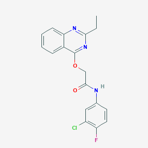 molecular formula C18H15ClFN3O2 B2415317 1-{4-[(2-chlorobenzoyl)amino]phenyl}-N-cyclopentyl-2-oxo-1,2-dihydropyridine-3-carboxamide CAS No. 1115933-41-9