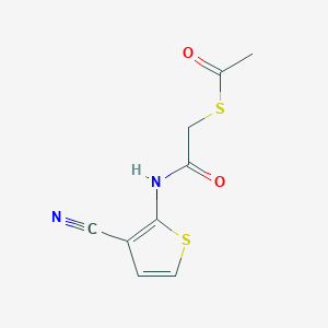 molecular formula C9H8N2O2S2 B2415319 S-(2-((3-cyanothiophen-2-yl)amino)-2-oxoethyl) ethanethioate CAS No. 955740-90-6