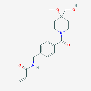 N-[[4-[4-(Hydroxymethyl)-4-methoxypiperidine-1-carbonyl]phenyl]methyl]prop-2-enamide