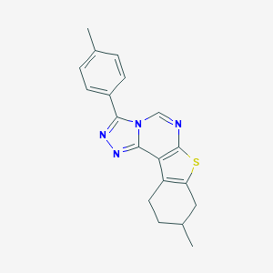 molecular formula C19H18N4S B241533 9-Methyl-3-(4-methylphenyl)-8,9,10,11-tetrahydro[1]benzothieno[3,2-e][1,2,4]triazolo[4,3-c]pyrimidine 