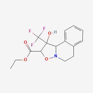 molecular formula C15H16F3NO4 B2415336 ethyl 1-hydroxy-1-(trifluoromethyl)-1,5,6,10b-tetrahydro-2H-isoxazolo[3,2-a]isoquinoline-2-carboxylate CAS No. 318958-98-4