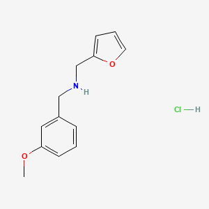 molecular formula C13H16ClNO2 B2415342 [(Furan-2-yl)methyl][(3-methoxyphenyl)methyl]amine hydrochloride CAS No. 1052519-13-7