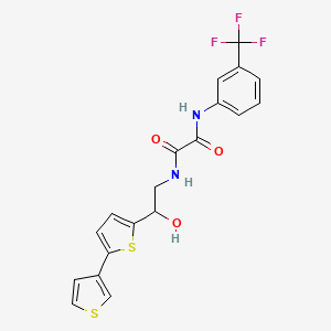 molecular formula C19H15F3N2O3S2 B2415348 N1-(2-([2,3'-ビチオフェン]-5-イル)-2-ヒドロキシエチル)-N2-(3-(トリフルオロメチル)フェニル)オキサラミド CAS No. 2309592-00-3