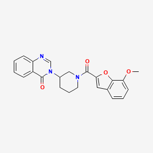 molecular formula C23H21N3O4 B2415349 3-(1-(7-methoxybenzofuran-2-carbonyl)piperidin-3-yl)quinazolin-4(3H)-one CAS No. 2034533-24-7