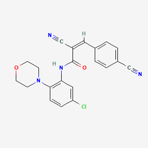 molecular formula C21H17ClN4O2 B2415350 (Z)-N-(5-Chloro-2-morpholin-4-ylphenyl)-2-cyano-3-(4-cyanophenyl)prop-2-enamide CAS No. 940831-69-6