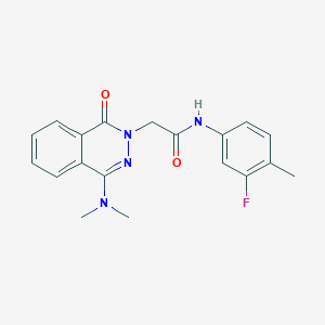 molecular formula C19H19FN4O2 B2415356 5-(azepan-1-ylsulfonyl)-2-chloro-N-(4-methoxybenzyl)benzamide CAS No. 1251626-33-1