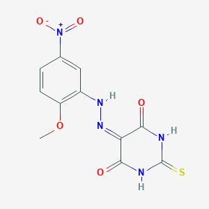molecular formula C11H9N5O5S B241537 5-[(2-methoxy-5-nitrophenyl)hydrazinylidene]-2-sulfanylidene-1,3-diazinane-4,6-dione 