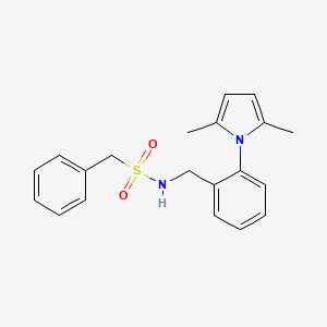 molecular formula C20H22N2O2S B2415381 N-[2-(2,5-二甲基-1H-吡咯-1-基)苄基](苯基)甲磺酰胺 CAS No. 383147-69-1