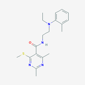 N-{2-[ethyl(2-methylphenyl)amino]ethyl}-2,4-dimethyl-6-(methylsulfanyl)pyrimidine-5-carboxamide