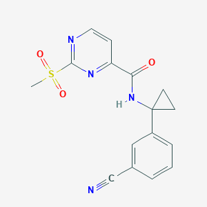 molecular formula C16H14N4O3S B2415389 N-[1-(3-cyanophenyl)cyclopropyl]-2-methanesulfonylpyrimidine-4-carboxamide CAS No. 2094712-96-4