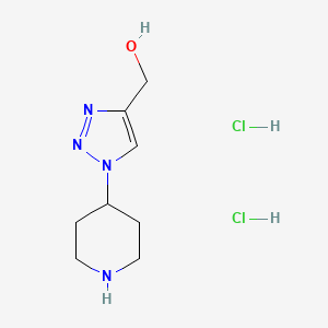 molecular formula C8H16Cl2N4O B2415390 (1-Piperidin-4-yltriazol-4-yl)methanol;dihydrochloride CAS No. 2551116-83-5