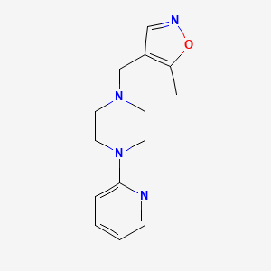 molecular formula C14H18N4O B2415393 5-Methyl-4-((4-(pyridin-2-yl)piperazin-1-yl)methyl)isoxazole CAS No. 2034593-20-7