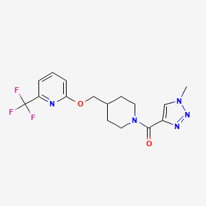 molecular formula C16H18F3N5O2 B2415399 2-{[1-(1-methyl-1H-1,2,3-triazole-4-carbonyl)piperidin-4-yl]methoxy}-6-(trifluoromethyl)pyridine CAS No. 2201545-41-5