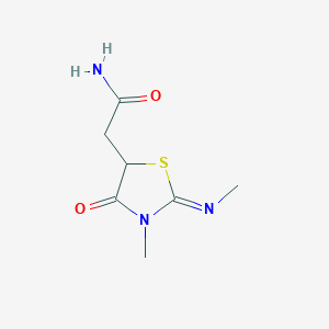 2-[(2Z)-3-methyl-2-(methylimino)-4-oxo-1,3-thiazolidin-5-yl]acetamide