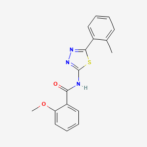 molecular formula C17H15N3O2S B2415404 2-methoxy-N-(5-(o-tolyl)-1,3,4-thiadiazol-2-yl)benzamide CAS No. 391226-85-0