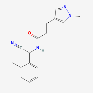 molecular formula C16H18N4O B2415405 N-[cyano(2-methylphenyl)methyl]-3-(1-methyl-1H-pyrazol-4-yl)propanamide CAS No. 1355826-20-8