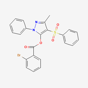 3-methyl-1-phenyl-4-(phenylsulfonyl)-1H-pyrazol-5-yl 2-bromobenzoate