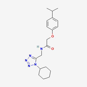 molecular formula C19H27N5O2 B2415413 N-((1-cyclohexyl-1H-tetrazol-5-yl)methyl)-2-(4-isopropylphenoxy)acetamide CAS No. 921104-43-0