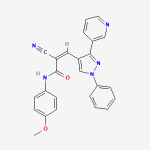 molecular formula C25H19N5O2 B2415420 (Z)-2-Cyano-N-(4-methoxyphenyl)-3-(1-phenyl-3-pyridin-3-ylpyrazol-4-yl)prop-2-enamide CAS No. 1808370-70-8