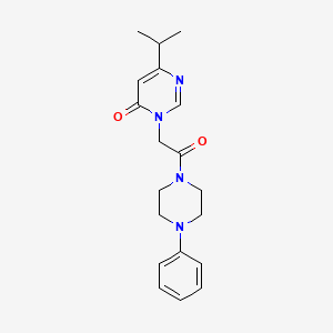 molecular formula C19H24N4O2 B2415423 6-isopropyl-3-(2-oxo-2-(4-phenylpiperazin-1-yl)ethyl)pyrimidin-4(3H)-one CAS No. 1208896-29-0