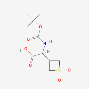 molecular formula C10H17NO6S B2415427 2-(1,1-Dioxothietan-3-yl)-2-[(2-methylpropan-2-yl)oxycarbonylamino]acetic acid CAS No. 2279127-15-8