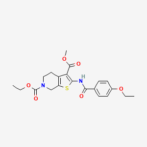 molecular formula C21H24N2O6S B2415429 6-エチル 3-メチル 2-(4-エトキシベンザミド)-4,5-ジヒドロチエノ[2,3-c]ピリジン-3,6(7H)-ジカルボン酸エステル CAS No. 864926-30-7