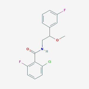molecular formula C16H14ClF2NO2 B2415434 2-Chloro-6-fluoro-N-[2-(3-fluorophenyl)-2-methoxyethyl]benzamide CAS No. 1797554-81-4