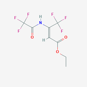 molecular formula C8H7F6NO3 B2415435 ethyl (2E)-4,4,4-trifluoro-3-(2,2,2-trifluoroacetamido)but-2-enoate CAS No. 339030-04-5