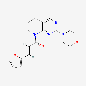 molecular formula C18H20N4O3 B2415437 (E)-3-(furan-2-yl)-1-(2-morpholino-6,7-dihydropyrido[2,3-d]pyrimidin-8(5H)-yl)prop-2-en-1-one CAS No. 2210222-23-2